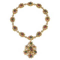 Used Van Cleef & Arpels Multi Gem Pendant Necklace