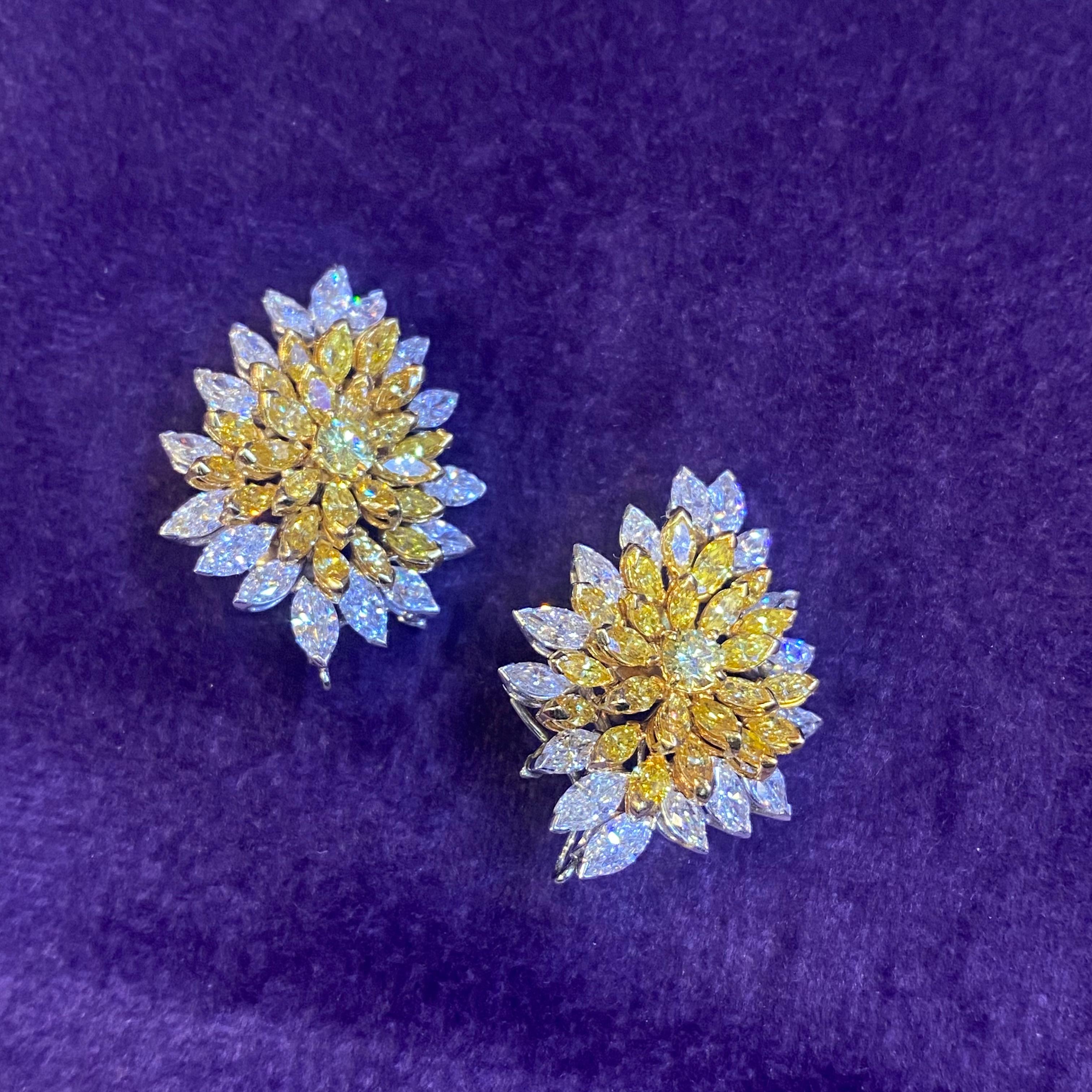 Van Cleef & Arpels Multicolor Diamond Earrings In Excellent Condition For Sale In New York, NY