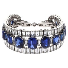 Van Cleef & Arpels Museum Collection Art Deco Kashmir Sapphire Diamond Bracelet