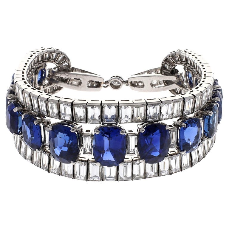 Van Cleef and Arpels Museum Collection Art Deco Kashmir Sapphire Diamond  Bracelet For Sale at 1stDibs | van cleef mens bracelet, van cleef & arpels  diamond bracelet, king of kashmir aquamarine