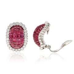 VAN CLEEF & ARPELS Mystery-Set Ruby and Diamond Bombe Earrings