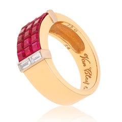 VAN CLEEF & ARPELS Mystery Set Ruby and Diamond "Pont Neuf" Ring