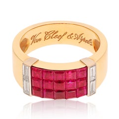 VAN CLEEF & ARPELS Mystery Set Ruby and Diamond "Pont Neuf" Ring