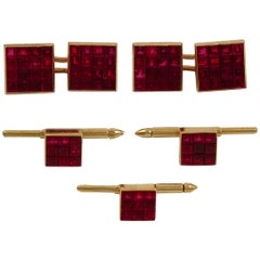 Van Cleef & Arpels Mystery Set Ruby Cufflinks And Studs