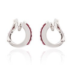 VAN CLEEF & ARPELS 'Mystery-Set Ruby Pont Neuf Huggie Earrings