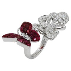 Van Cleef & Arpels Mystery-Set Ruby Two Flying Butterfly Ring