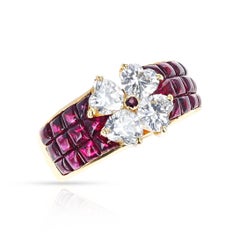 Van Cleef & Arpels Mystery Set Ruby with Heart Shape Diamonds