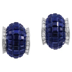 Used Van Cleef & Arpels Mystery-Set Sapphire, Diamond Earrings