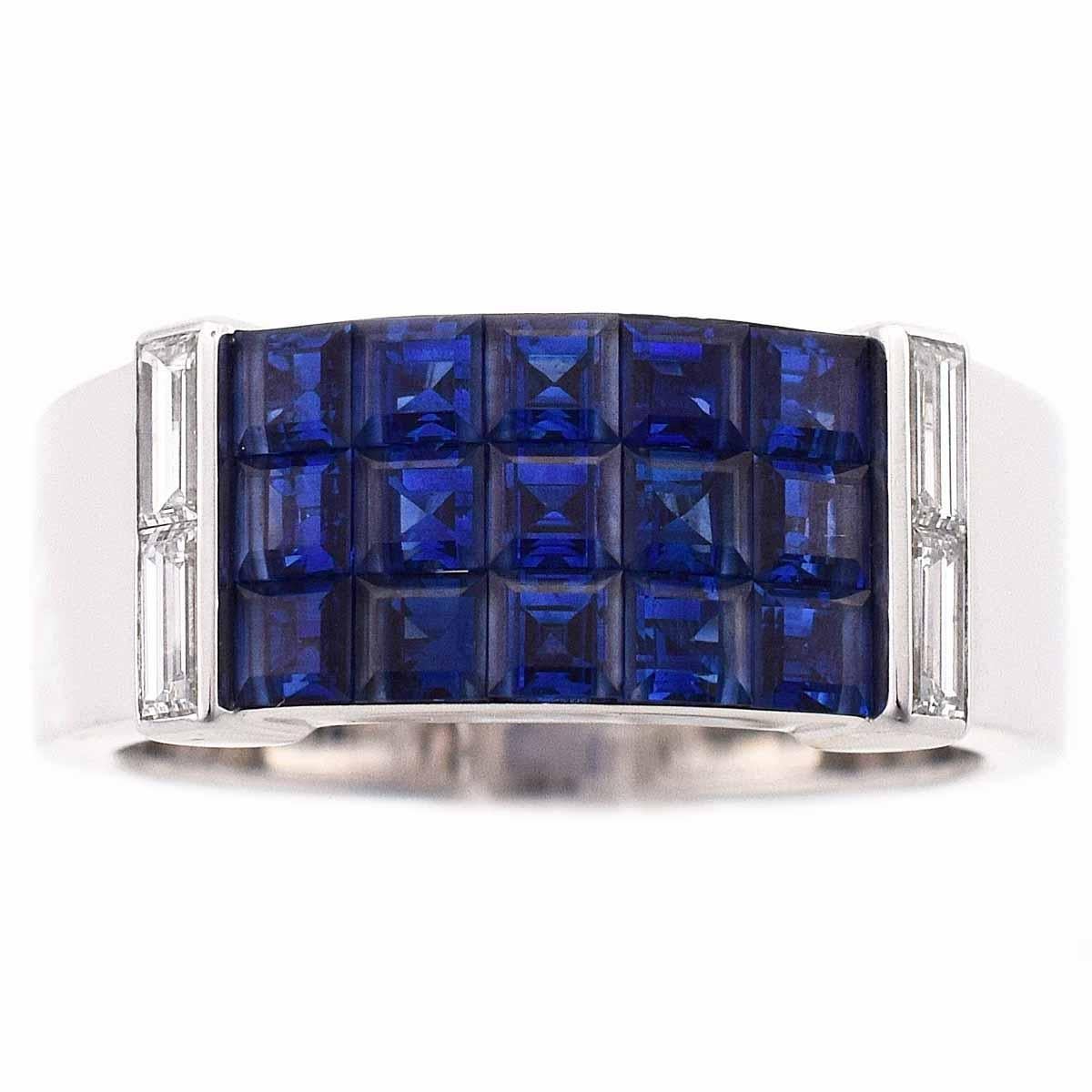 Brand: Van Cleef&Arpels
Name:Pont Neuf Ring
Material :15P Sapphire, 4P Diamonds, 750 K18 WG White Gold
Comes with:Van Cleef&Arpels Box,Case, VCA letter of authenticity(May 2019), VCA repair certificate (July 2019)
Size:British & Australian:O  /   US