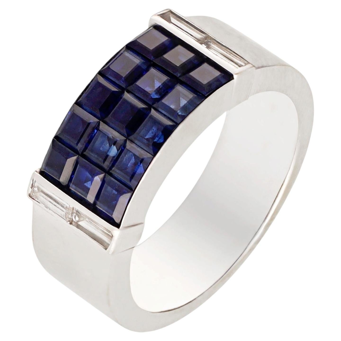 VAN CLEEF & ARPELS 'Mystery-Set Sapphire Pont Neuf Ring For Sale