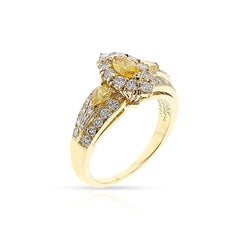 Van Cleef & Arpels Anello con diamanti naturali gialli e bianchi in oro giallo 18 carati