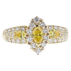 Van Cleef & Arpels Bague en or jaune 18 carats diamant naturel jaune et blanc
