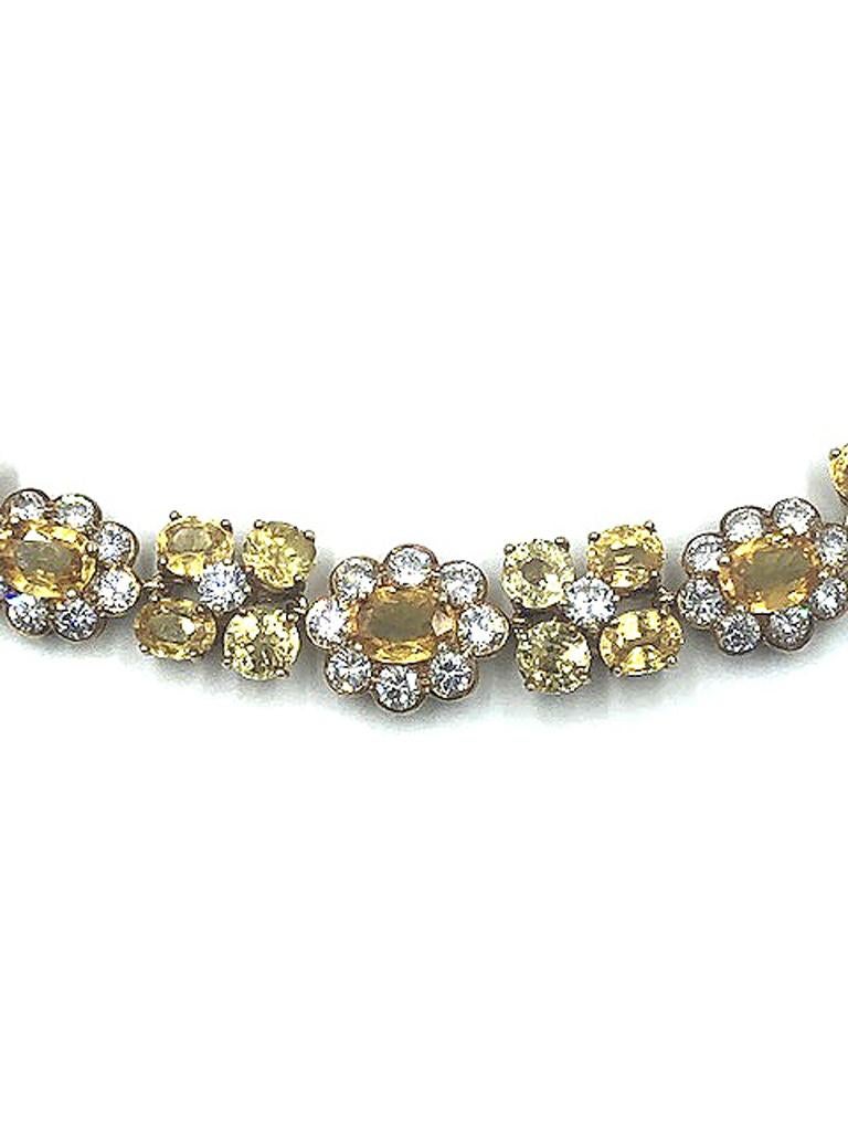 Van Cleef & Arpels Natural Yellow Ceylon Sapphire and Diamond Necklace For Sale 3