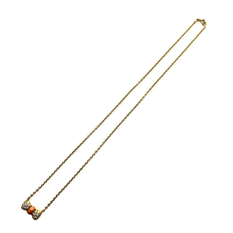 Van Cleef & Arpels - Collana in oro 18k con corallo e diamanti - Ciondolo a forma di arco in vendita 3