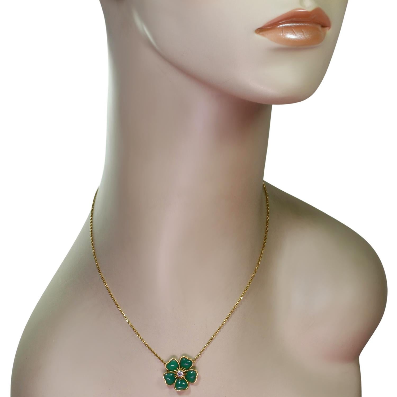 van cleef green clover necklace