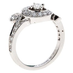 Van Cleef & Arpels Nid De Paradis Diamond & 18K White Gold Ring Size 50