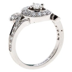 Van Cleef & Arpels Nid De Paradis Diamond & 18K White Gold Ring Size 50