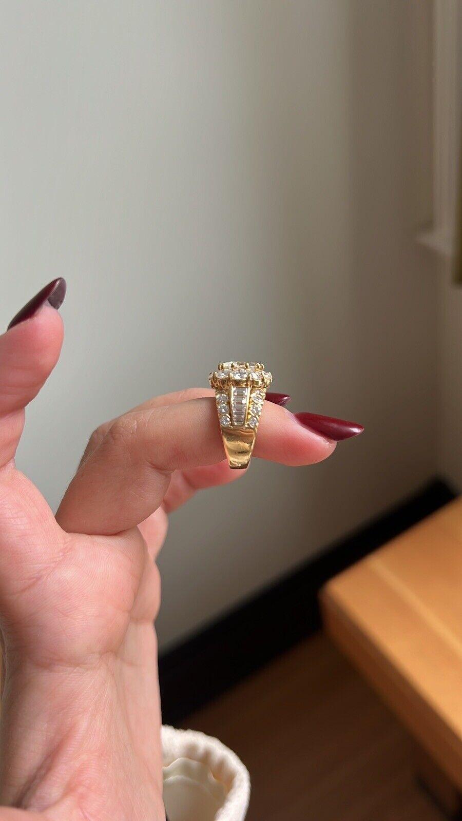 VAN CLEEF & ARPELS NY 18k Yellow Gold & 5.13 Carat Diamond Fleurette Ring 1987 4