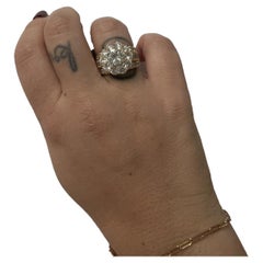 VAN CLEEF & ARPELS NY 18k Yellow Gold & 5.13 Carat Diamond Fleurette Ring 1987