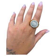 VAN CLEEF & ARPELS NY 18k Yellow Gold & Diamond Tartelette Cocktail Ring 1960s
