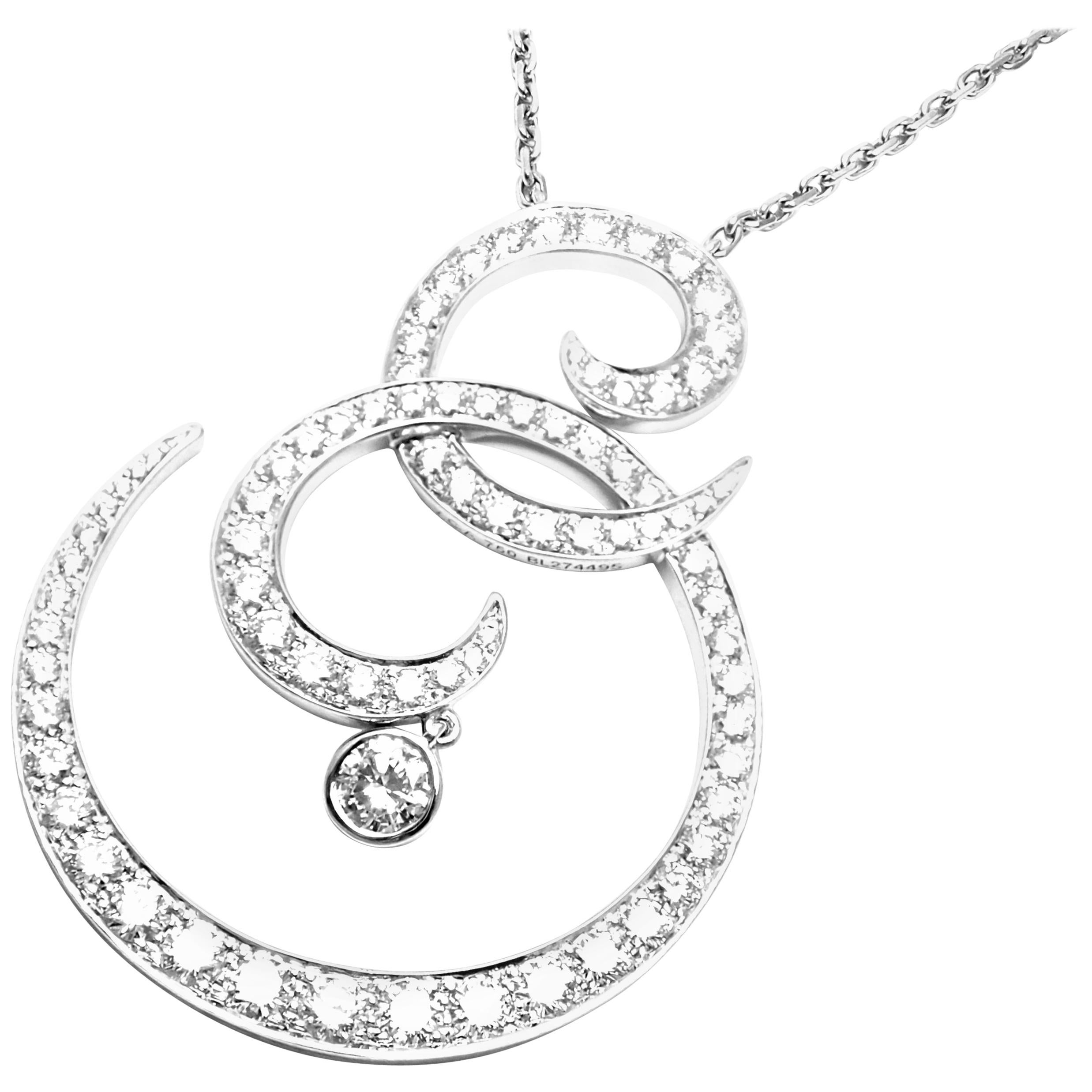 Van Cleef & Arpels Oiseaux De Paradis White Gold Diamond Pendant Necklace