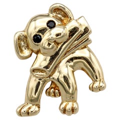 Van Cleef & Arpels Onyx 18k Gold Dog Brooch