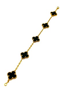 Van Cleef & Arpels Bracelet Alhambra en onyx et or jaune 18K