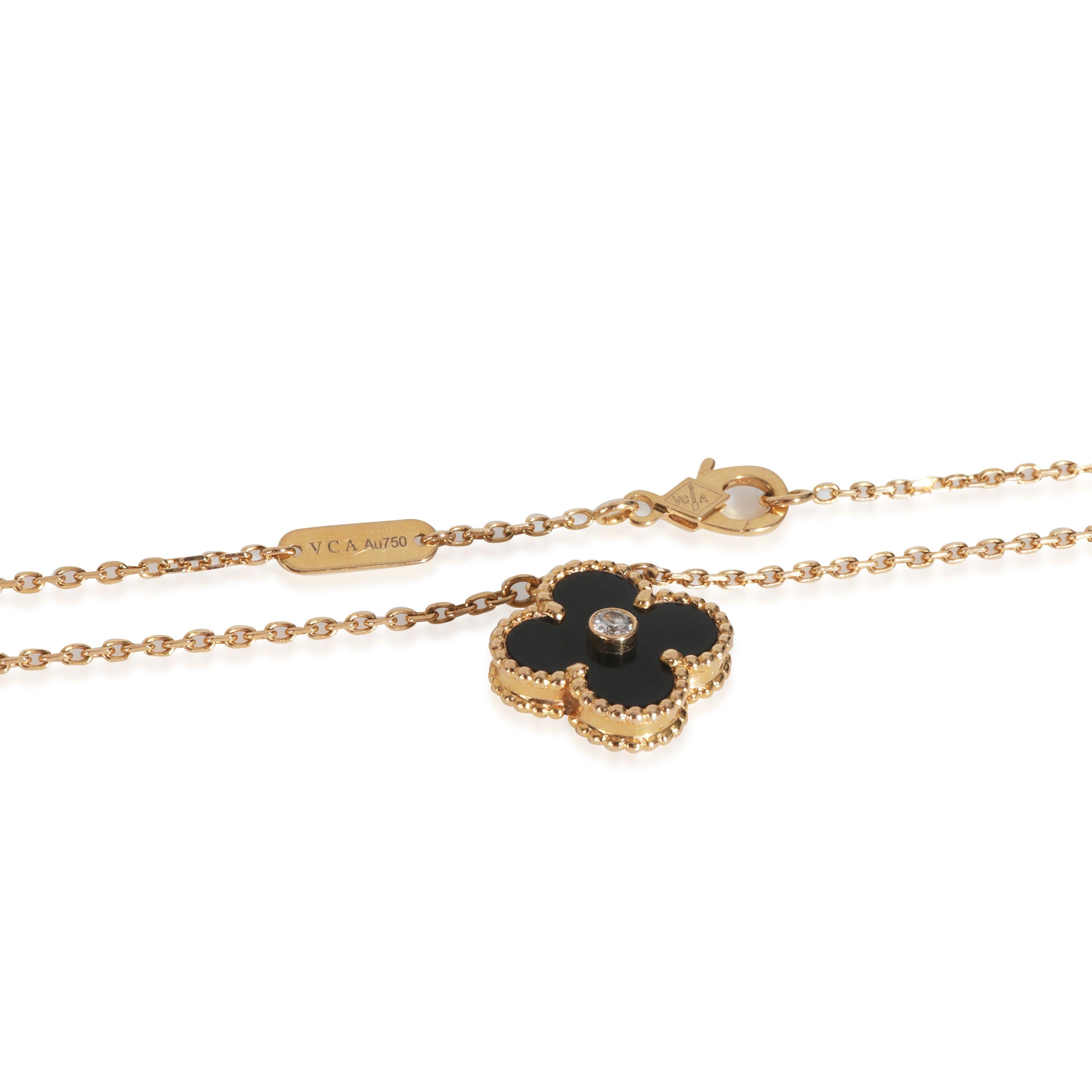 Van Cleef & Arpels Pendentif Onyx 2016 Edition Limitée Vintage Alhambra Pour femmes en vente