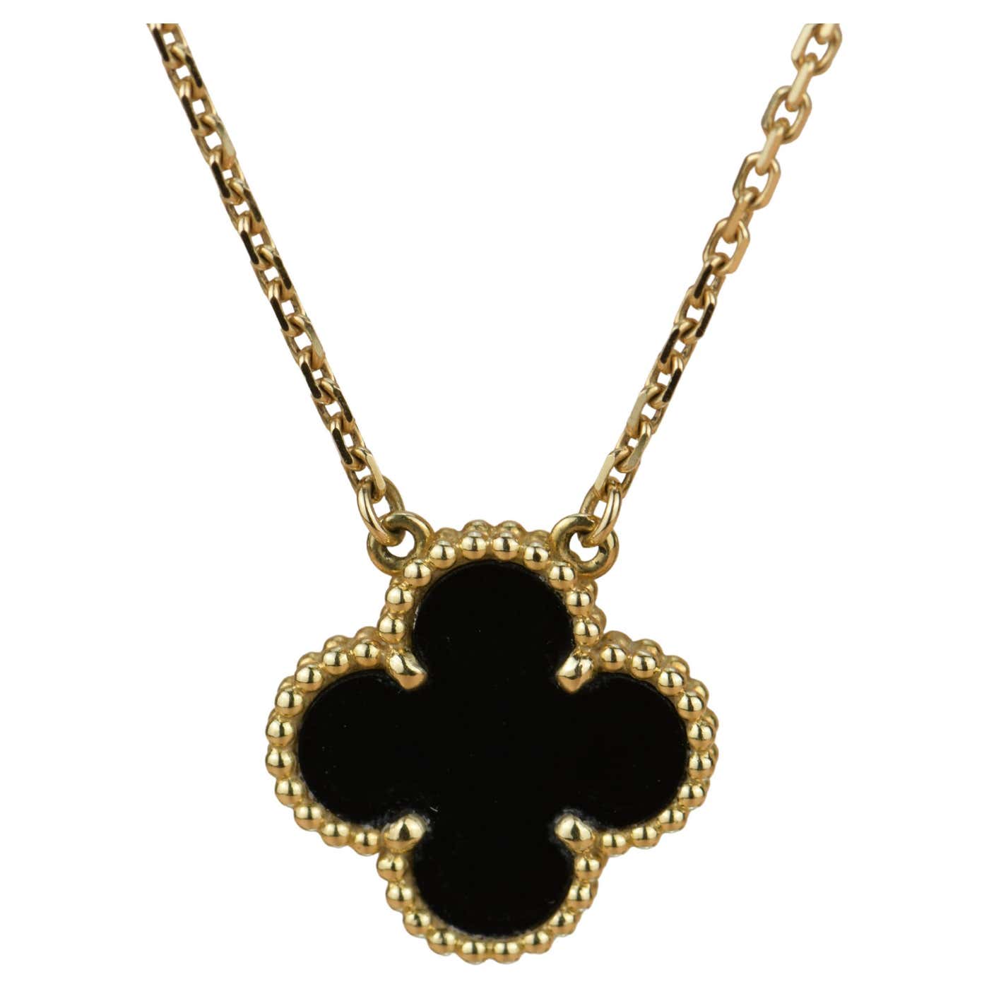 Van Cleef and Arpels Onyx Alhambra Pendant Necklace at 1stDibs | vca ...