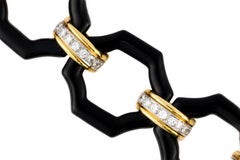 Van Cleef & Arpels Onyx and Diamond Link Bracelet