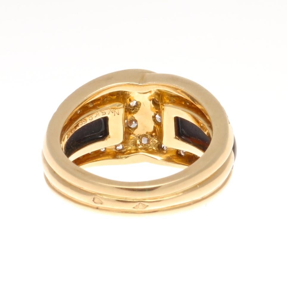 Van Cleef & Arpels Onyx Diamond Gold Ring 1