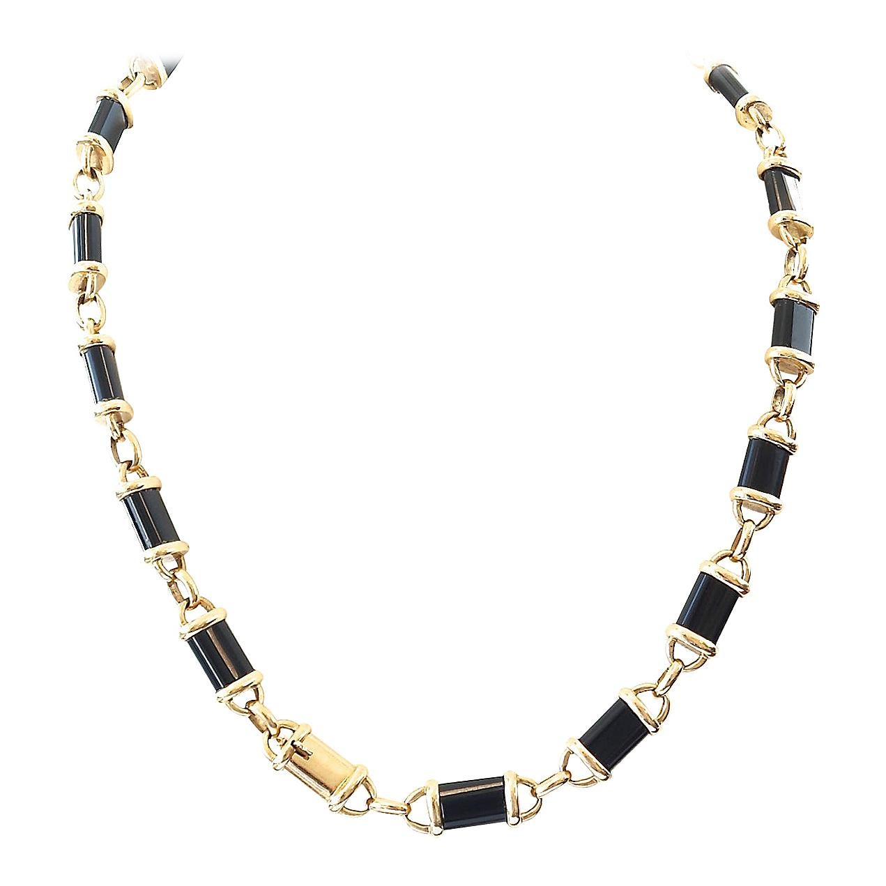 Van Cleef & Arpels Onyx Gold Necklace Bracelet Set
