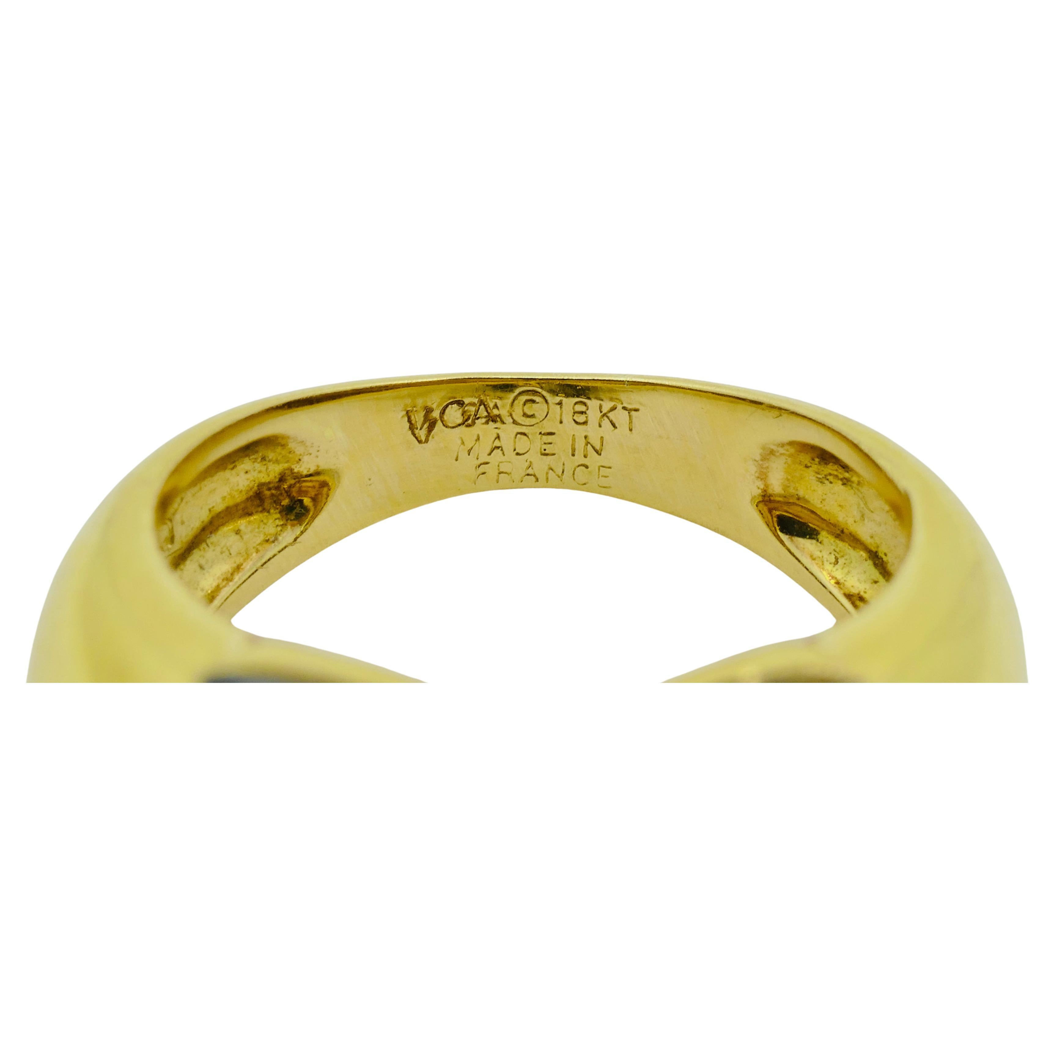 Van Cleef & Arpels Onyx Ring Diamond Papillon Ring For Sale 4