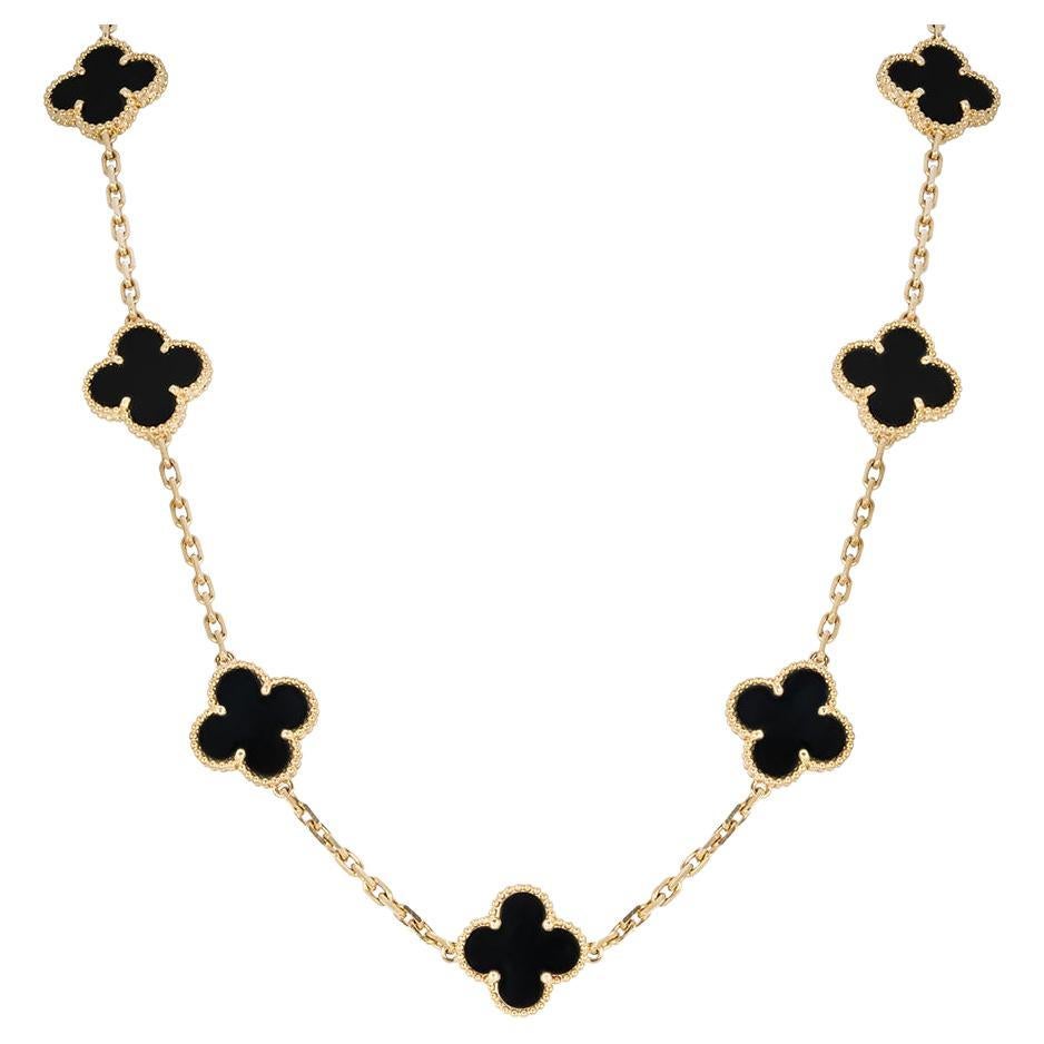 Van Cleef 
Arpels Collana con motivo Alhambra 10 in onice vintage VCARA42700 in vendita