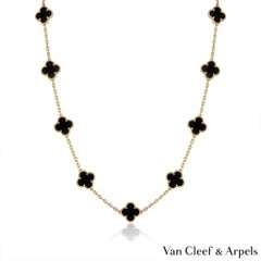 Van Cleef & Arpels Onyx Vintage Alhambra Halskette VCARA43100