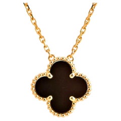 Van Cleef & Arpels Onyx Vintage Alhambra Pendant