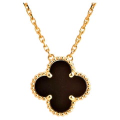 Van Cleef & Arpels Onyx Vintage Alhambra Pendant