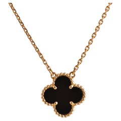 Van Cleef & Arpels Onyx Vintage Alhambra Pendant