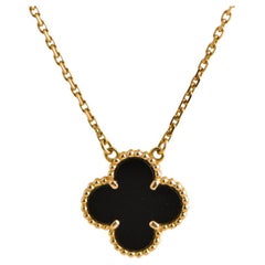 Van Cleef & Arpels Onyx Vintage Alhambra Pendant