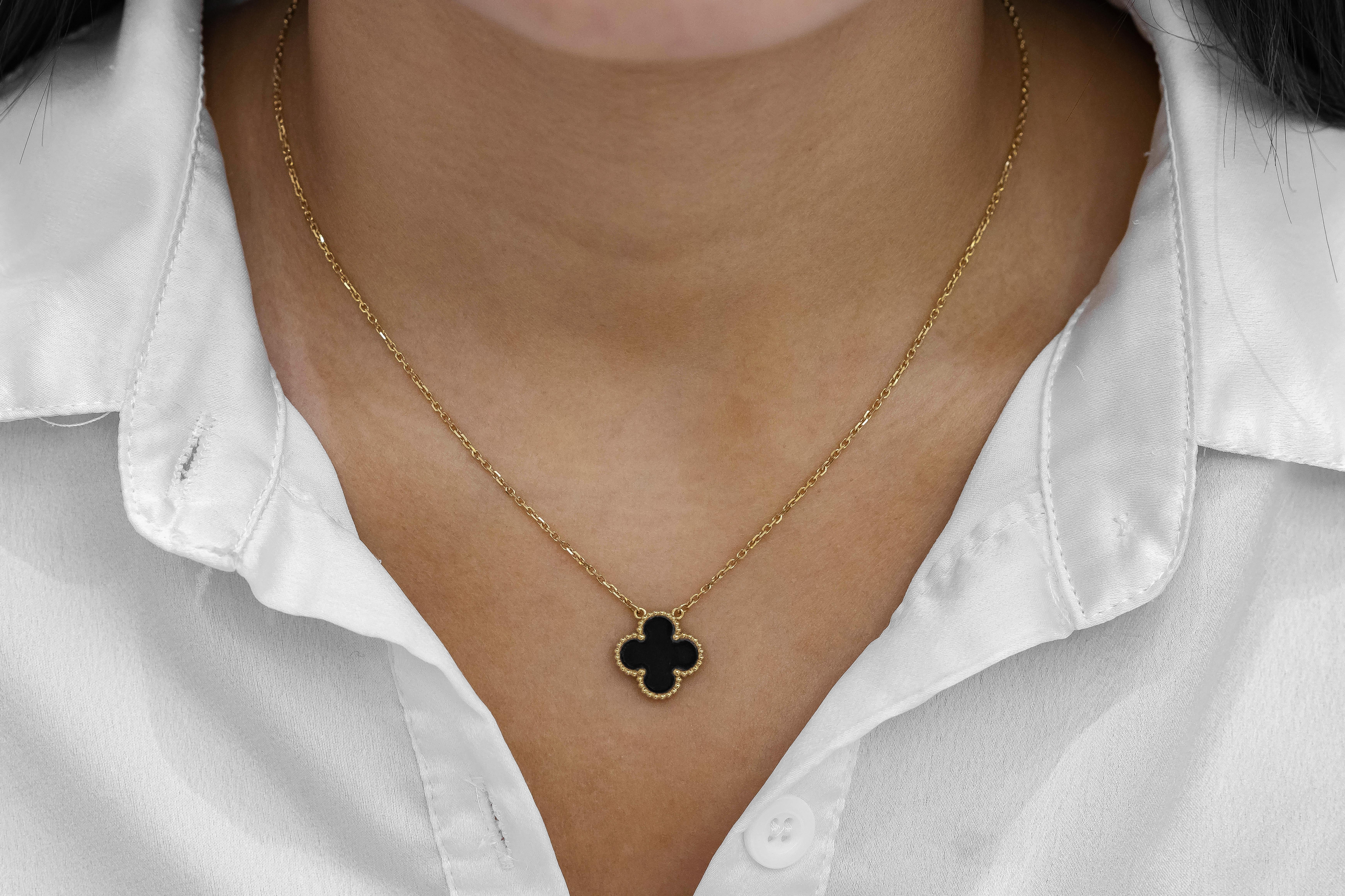 van cleef sweet alhambra necklace onyx