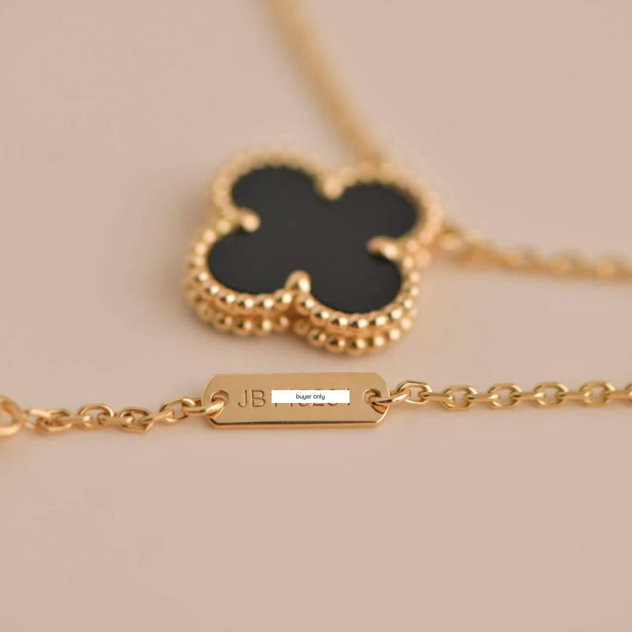 Collar Colgante Van Cleef & Arpels Onyx Vintage Alhambra Oro Amarillo 1