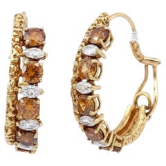 Van Cleef & Arpels Boucles d'oreilles clip en diamant orange et blanc