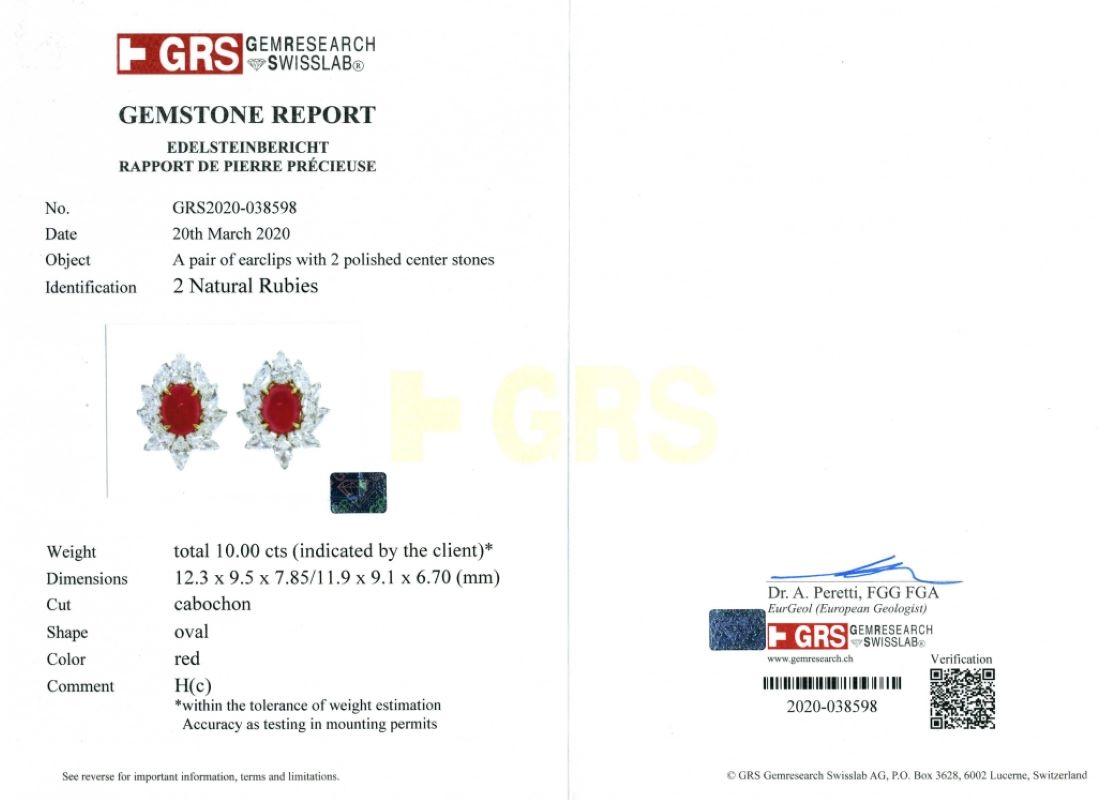 Van Cleef & Arpels Original No#56026  10.00 Cts. No Heat Ruby Cabochon Earrings In condizioni Nuovo in vendita a New York, NY