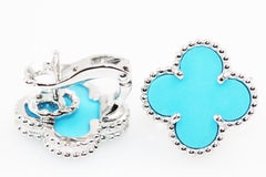 Van Cleef & Arpels Vintage Pair of and Alhambra Turquoise Earrings