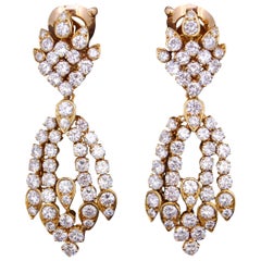 Van Cleef & Arpels, Pair of Diamond Drop Chandelier Earrings