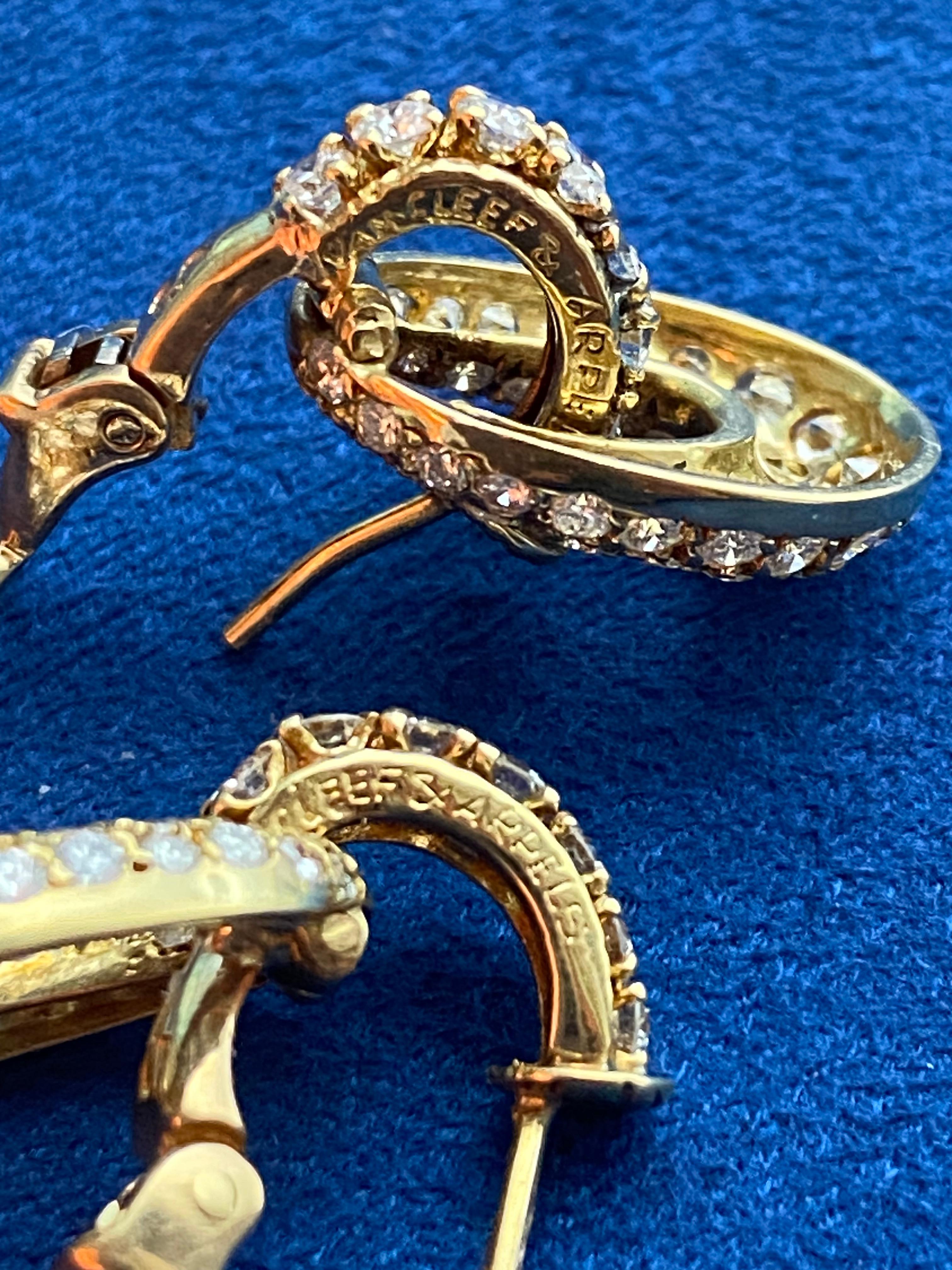 Van Cleef & Arpels Par de pendientes de diamantes en venta 3