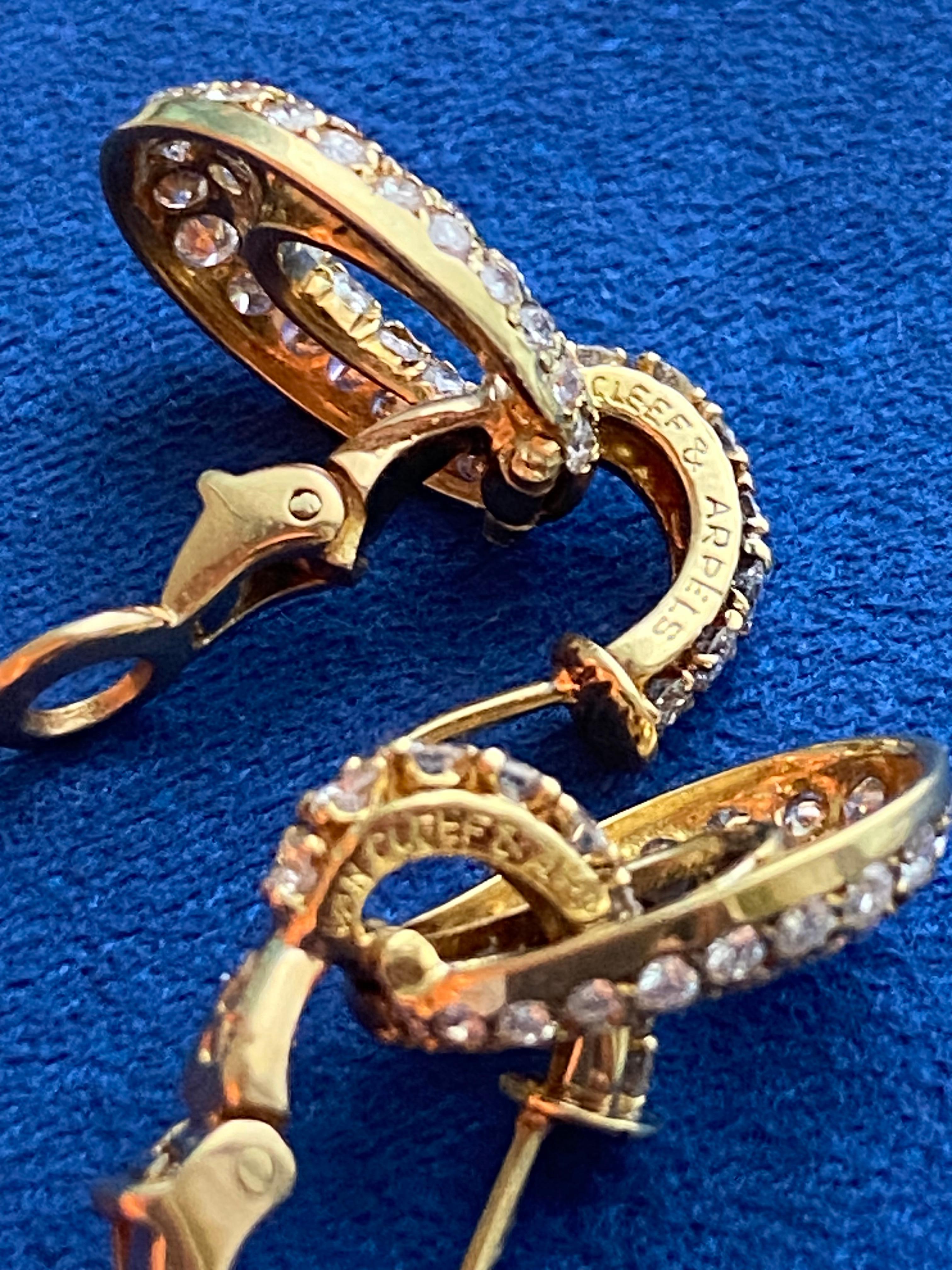 Van Cleef & Arpels Par de pendientes de diamantes en venta 4
