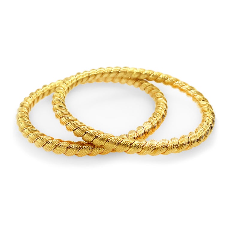 Van Cleef & Arpels Pair of Gold Twisted Bangles