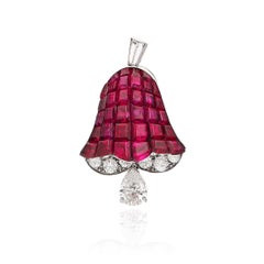 VAN CLEEF & ARPELS Pair of Mystery-Set Ruby and Diamond Ear Clips, France