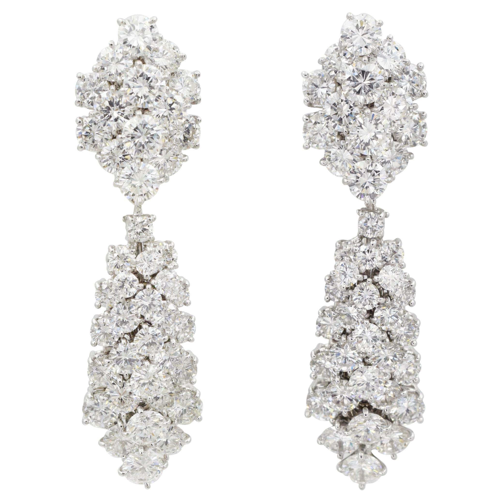 Van Cleef & Arpels Pair of Platinum and Diamond 'À Cheval' Pendant-Earclips